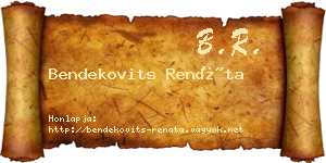 Bendekovits Renáta névjegykártya