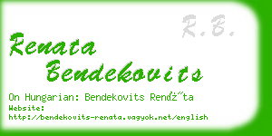 renata bendekovits business card